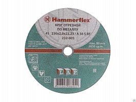 Круг абразивный отрезной Hammer Flex 232-005 мет 41 230х2х22 A36 S BF
