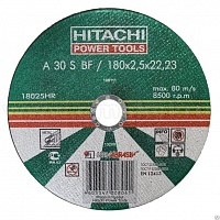 Круг абразивный отрезной HITACHI мет 41 180х2,5х22 А30