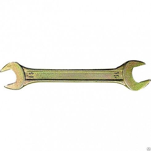 Ключ рожковый, 14 х 15 мм, желтый цинк СИБРТЕХ СИБРТЕХ
